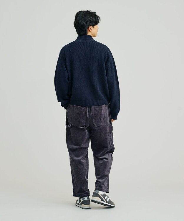 J.PRESS YORK STREET 【UNISEX】ウールカシミヤ ジップアップニット ネイビー系