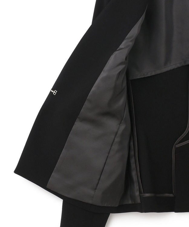 23区 L トリアセダブルジョーゼット ジャケット ブラック系