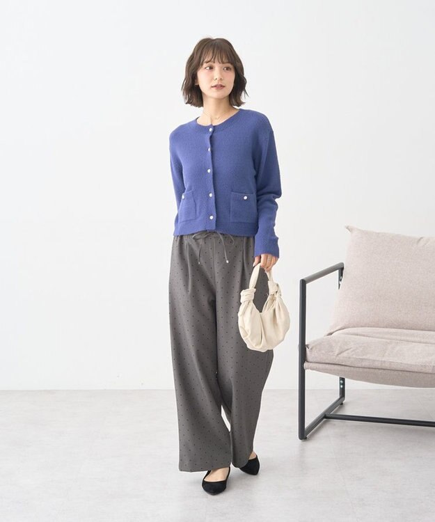 earth music&ecology リラックスドットパンツ Gray