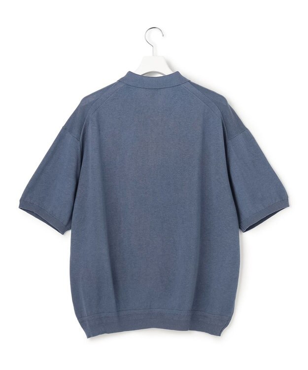 J.PRESS YORK STREET 【UNISEX】ベーシック ニットポロシャツ ダルブルー系