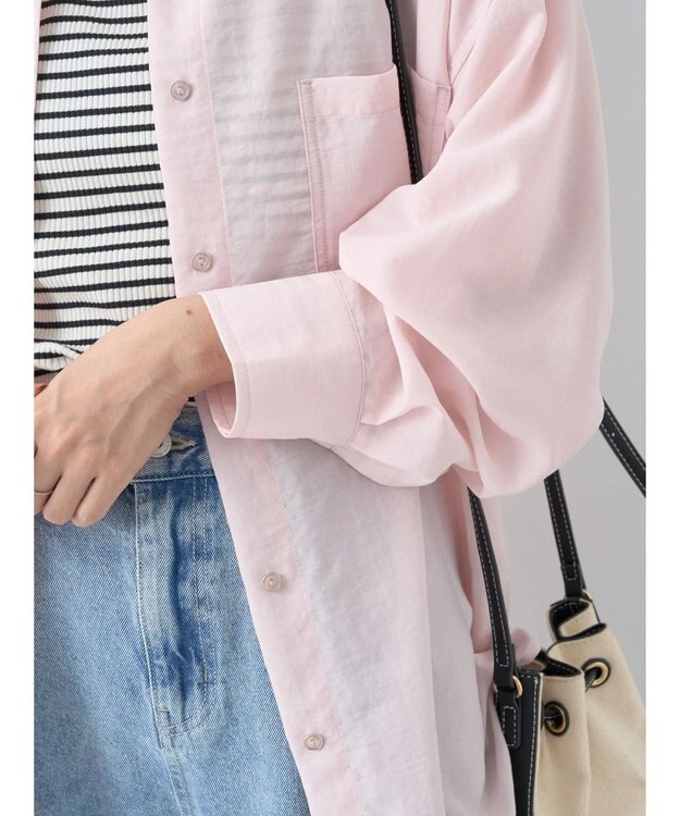 earth music&ecology ウ゛ィンテージボタンフロントポケットシャツ Light Pink