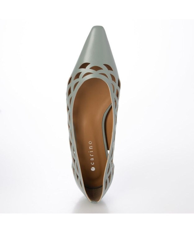MODE ET JACOMO <carino>レーザーカットフラットパンプス グレー