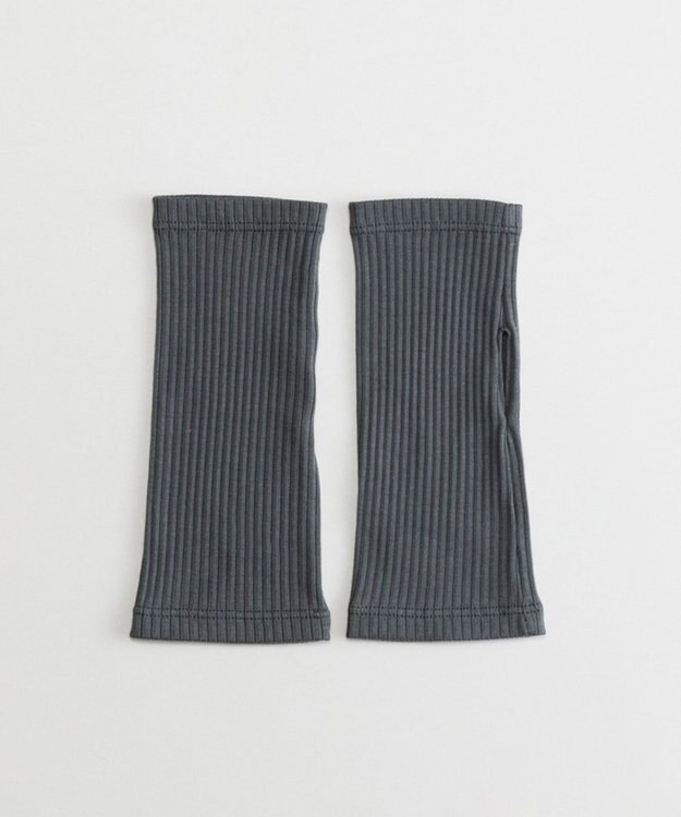 ORuKuBET organic cotton rib wrist cover 【 UVカット・オーガニックコットン・日本製 】 チャコール