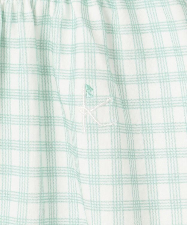 組曲 KIDS 【80-100㎝】シャーリングチェック トップス ミント系5