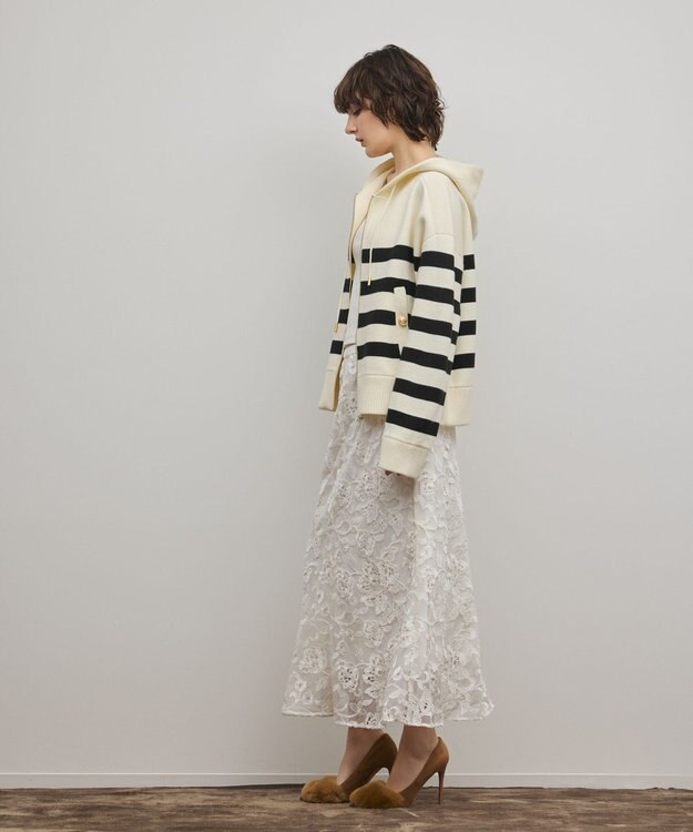 GRACE CONTINENTAL フォルムニットパーカー バイカラー