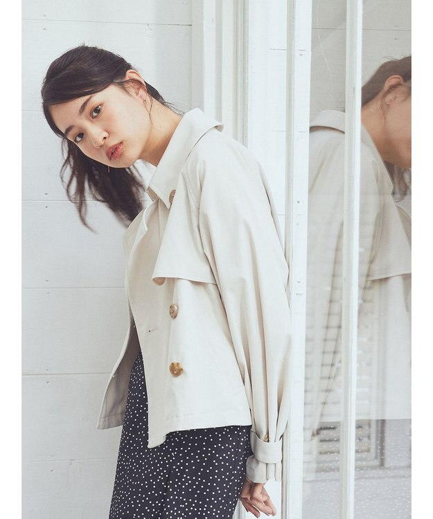 earth music&ecology ショートトレンチコート Light Beige