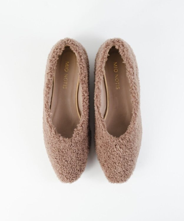 BONTRE 【MIONOTIS/ミオノティス】ファーフラットパンプス/40411 トープ