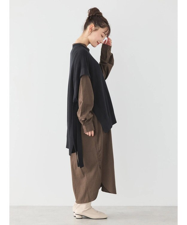AMERICAN HOLIC ＳＥＴ　シャツワンピース＋ニットベスト Black