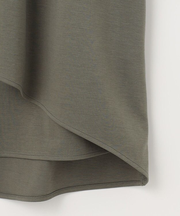 自由区 【洗える・XSサイズあり】ハイツイストポンチフロントタック カットソー カーキ系