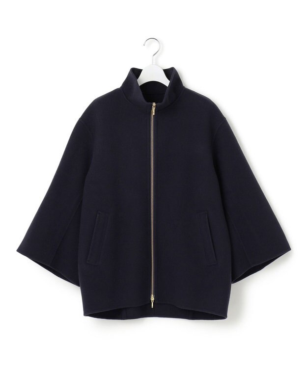 23区 ウールリバー スタンドカラーコート ダークネイビー系