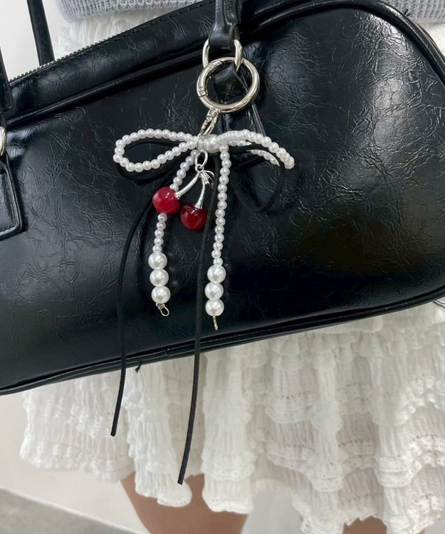 WEGO チェリーリボンビーズキーホルダー 柄2