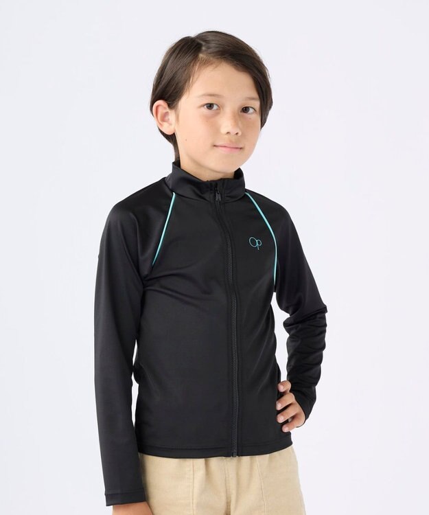 OP／FILA 【Ocean Pacific】スクールラッシュガード ブラック×サックス