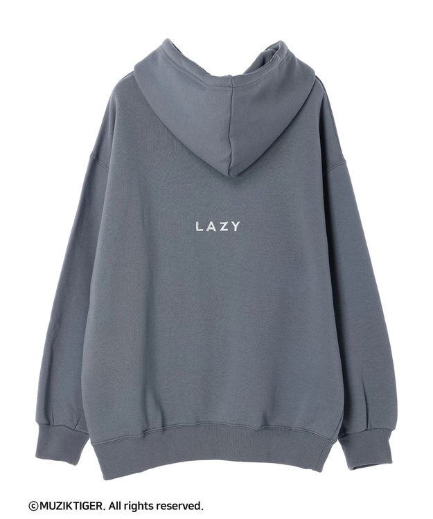 Green Parks ムジークタイガー／裏起毛刺しゅうフーディー Blue Gray