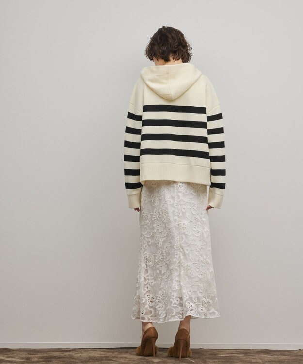 GRACE CONTINENTAL フォルムニットパーカー バイカラー