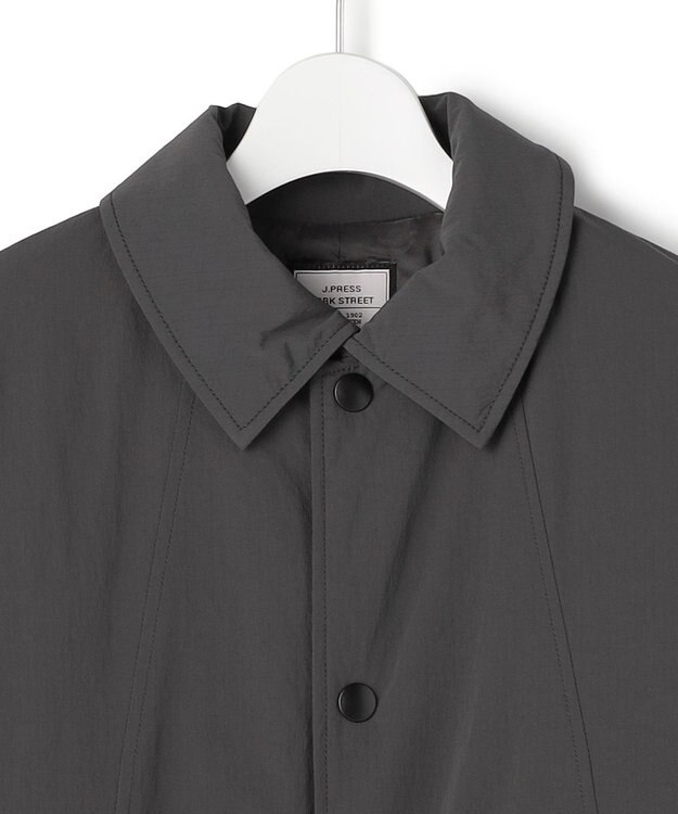J.PRESS YORK STREET 【WOMEN】パデットリップストップ ステンカラーコート グレー系