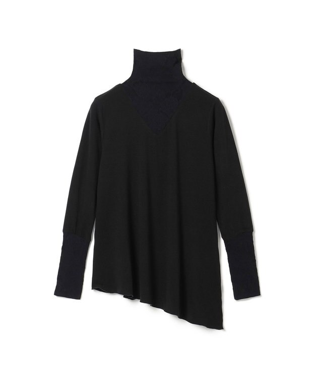 Chacott ノーソーイングニットコンビTシャツ ブラック