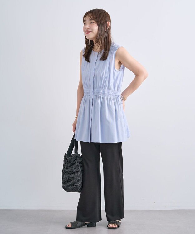 Green Parks カットフレアパンツ Black