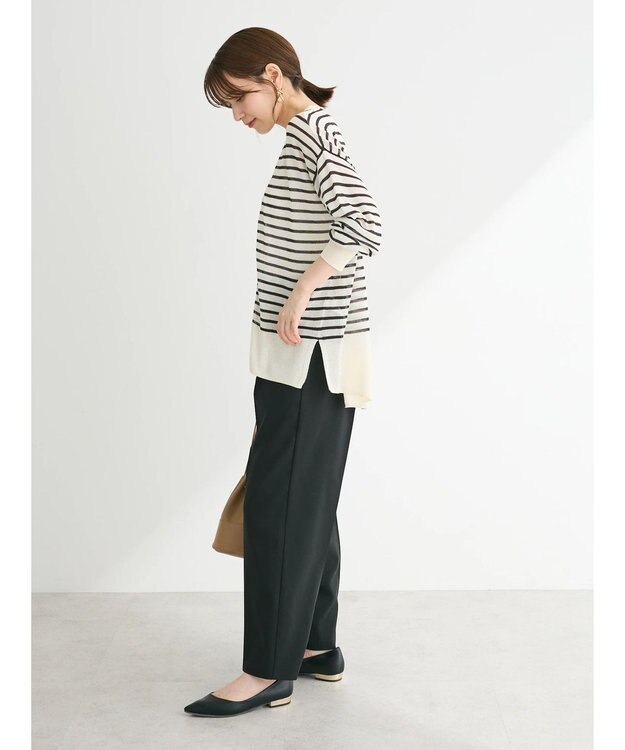 Green Parks さらっと　Ｖネックカーディガン Border