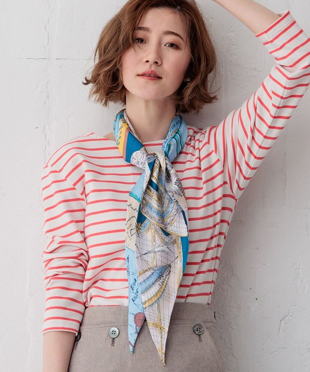 23区 manipuri モニュメントバルーン ダイヤ スカーフ スカイブループリント