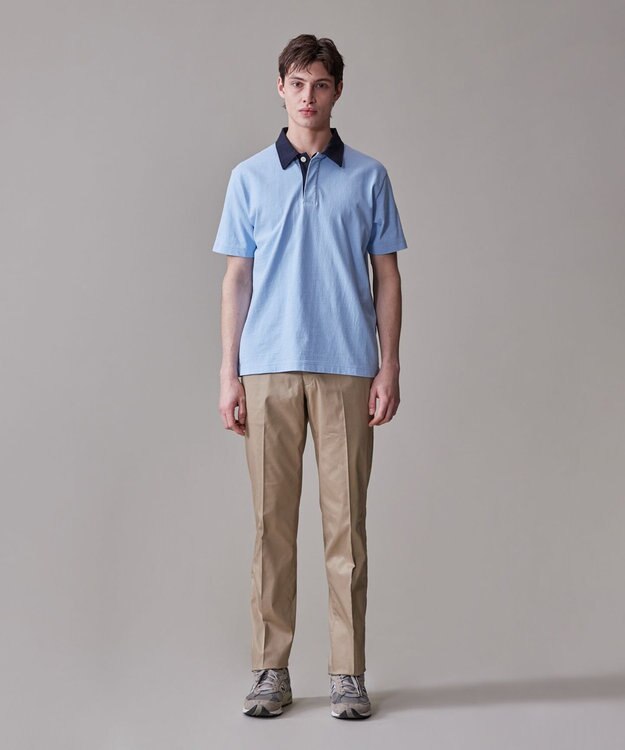 J.PRESS MEN バイカラーラガー ポロシャツ サックスブルー系