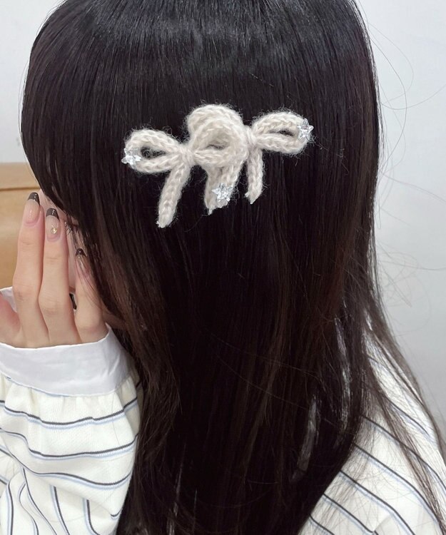 WEGO L2Pニットリボンクリップ ベージュ