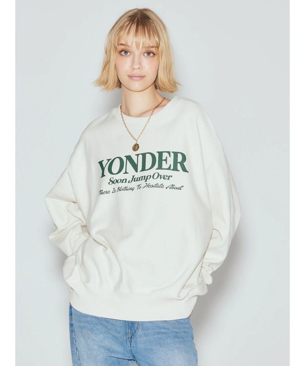 AMERICAN HOLIC ネップ裏毛ロゴスウェット Oatmeal