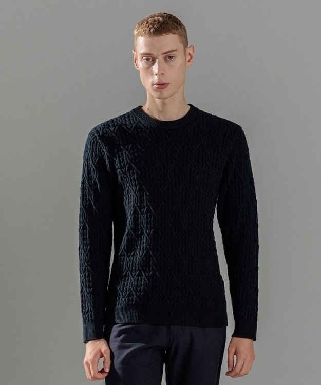 JOSEPH HOMME フォレストダイヤ　クルーネックニット ネイビー系