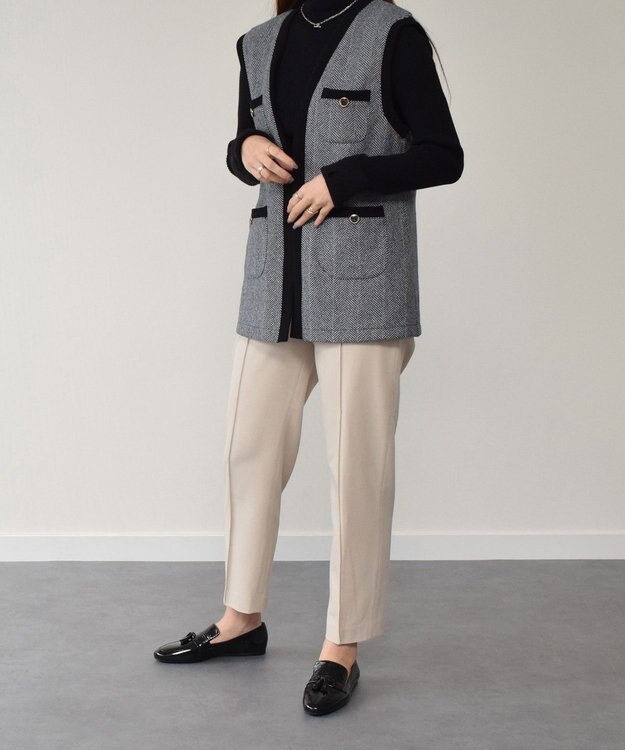 INTER-CHAUSSURES 【FABIO RUSCONI】フラットヒールタッセルローファー ブラックエナメル