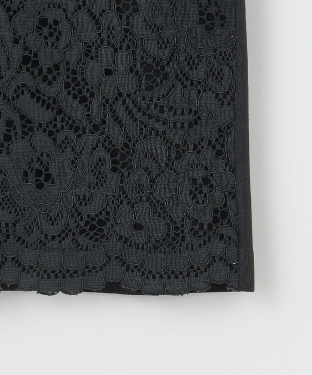 自由区 【洗える】クレープストレッチレースコンビ ニット バーント