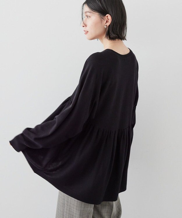 AMERICAN HOLIC ティアードギャザーニットプルオーバー Black