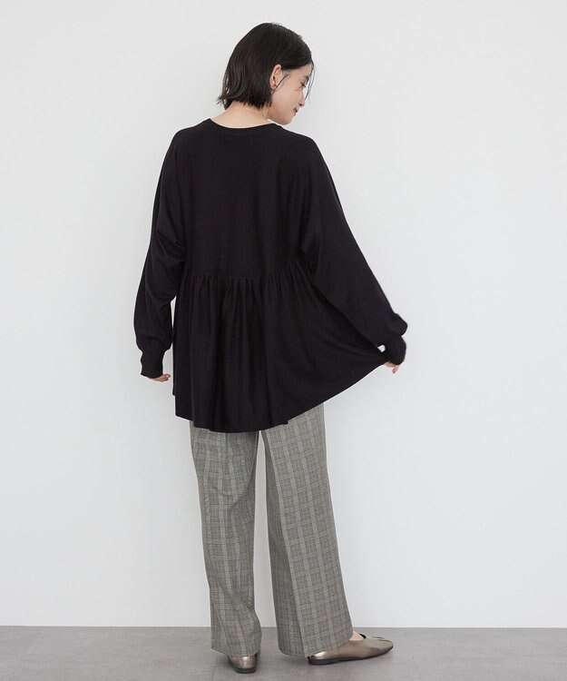 AMERICAN HOLIC ティアードギャザーニットプルオーバー Black