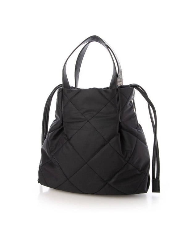 LA BAGAGERIE ドローストリング×キルト2WAYトート SSサイズ ブラック