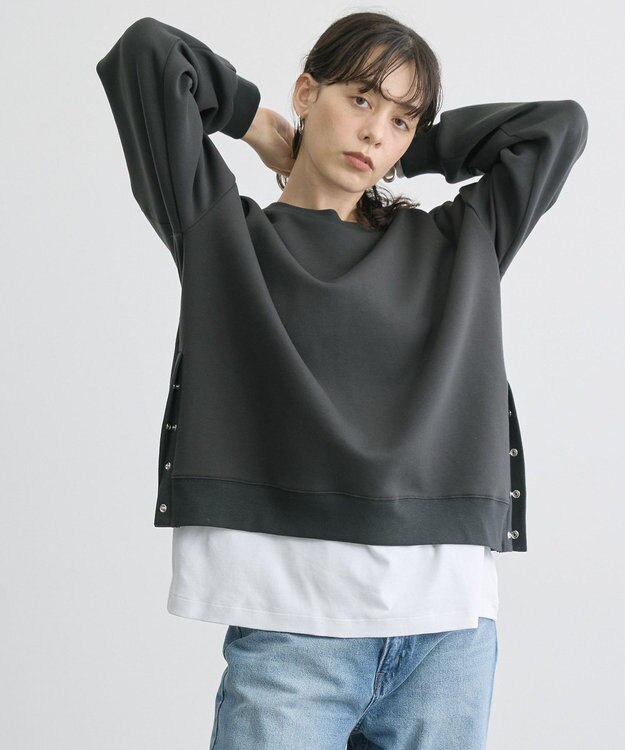 AMERICAN HOLIC サイドドットボタンポンチプルオーバー Charcoal Gray