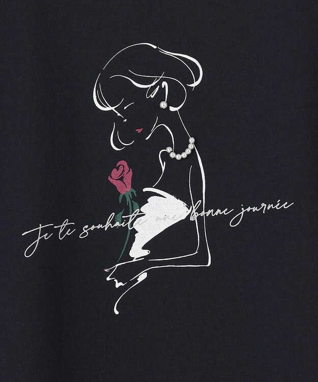 ANY SIS 【JIJI × any SiS】イラストフレンチスリーブ Tシャツ ネイビー