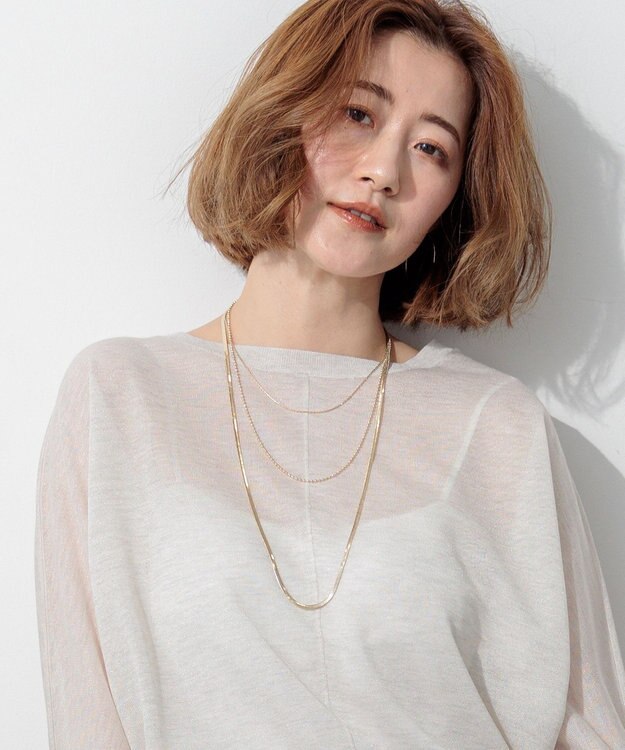 23区 【WEB&一部店舗限定】ミックスチェーン 3連 ネックレス ゴールド系