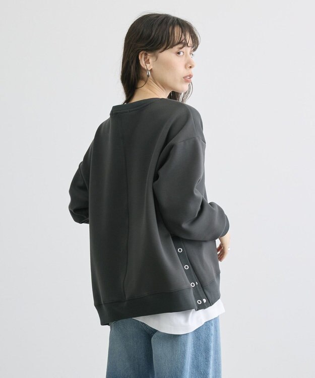 AMERICAN HOLIC サイドドットボタンポンチプルオーバー Charcoal Gray