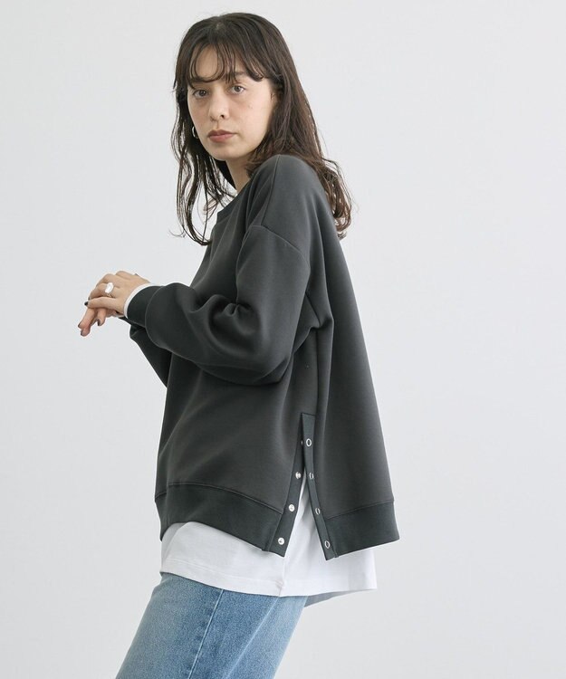 AMERICAN HOLIC サイドドットボタンポンチプルオーバー Charcoal Gray