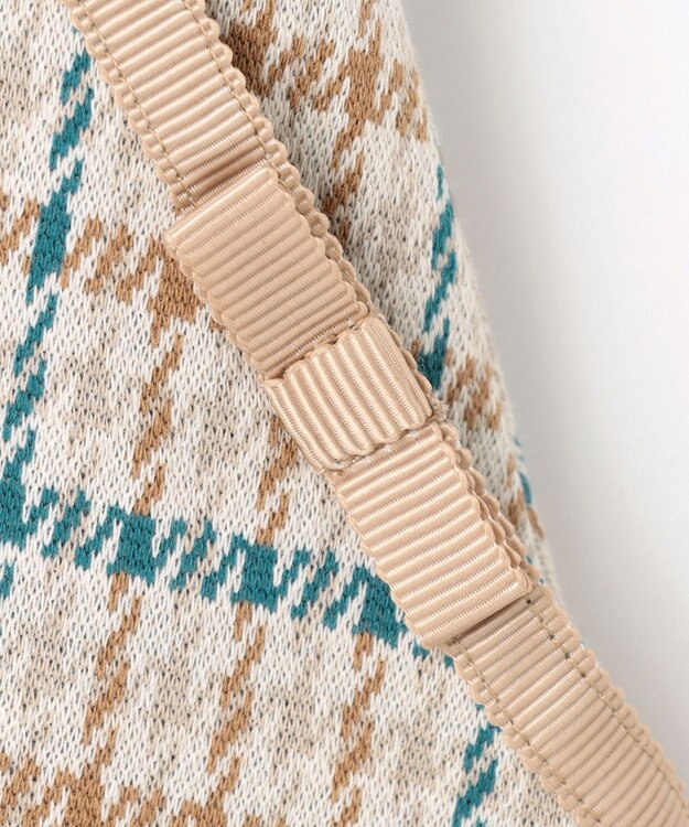 組曲 KIDS 【90-100㎝】チェックワンピース ホワイト系3