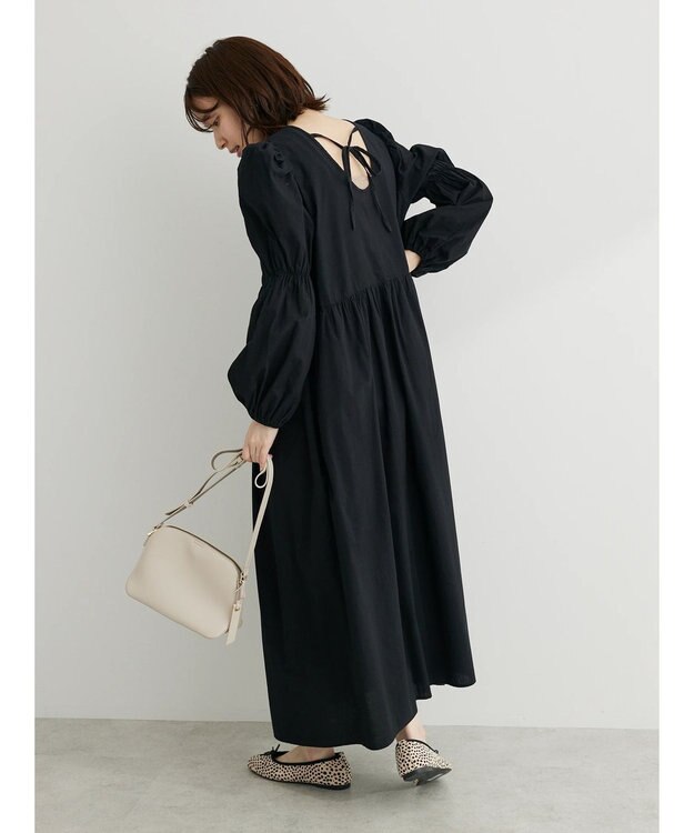 Green Parks ・Ｐｅｔｉｔ　Ｆｌｅｕｒウ゛ィラーゴスリーブワンピース Black