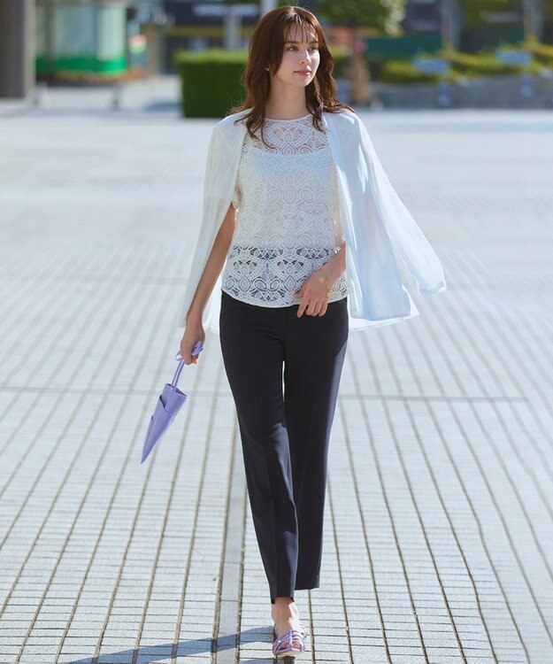 23区 L 【セットアップ対応/洗える】合繊 セットアップ テーパードパンツ ネイビー系