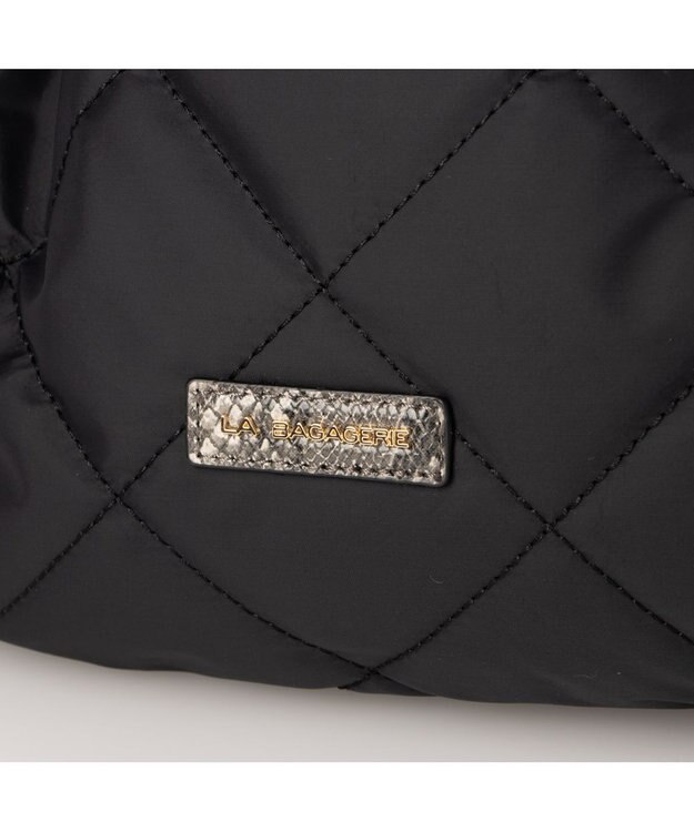 LA BAGAGERIE ドローストリング×キルト2WAYトート SSサイズ ブラック