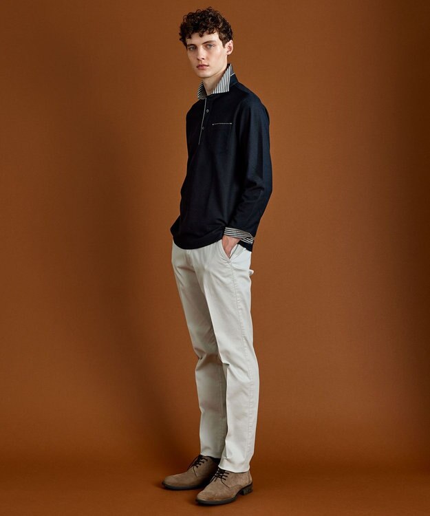 JOSEPH ABBOUD 【キングサイズ・オーガニックコットン】ダディポロシャツ ブラック系