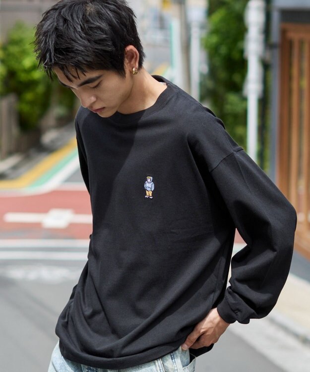 WEGO 【ユニセックス着用ITEM/MLサイズ展開】別注BENDAVISワンポイントT（LS） ブラック