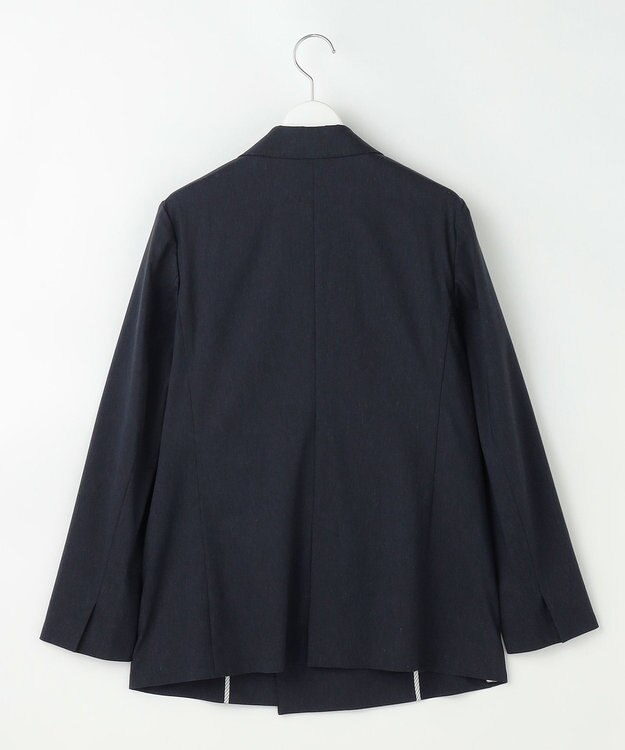 J.PRESS LADIES セルロースリネンストレッチ ダブル ジャケット ネイビー系
