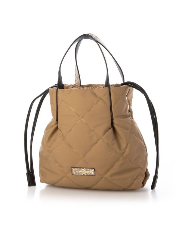 LA BAGAGERIE ドローストリング×キルト2WAYトート SSサイズ ベージュ