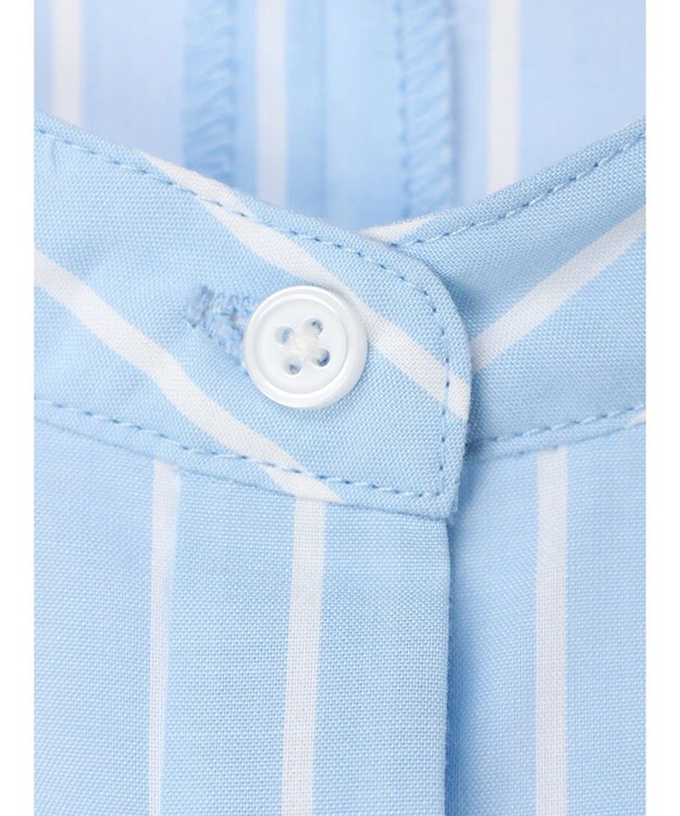 earth music&ecology バンドカラーストライプシャツ Sax