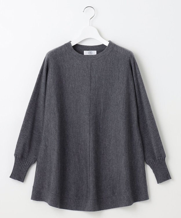 J.PRESS LADIES 【洗える】EASY WOOL チュニック ニット ライトグレー系