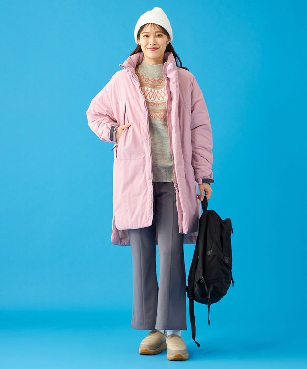 SHARE PARK LADIES 【UNISEX】蓄熱中綿モンスターロングコート（S・Mサイズ） スモークピンク