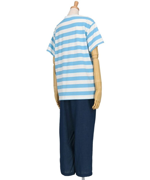 WACOAL PEANUTS パジャマ 4分袖 長ズボン 綿100%(本体) スヌーピー レディース FDT165 /ワコール サックス