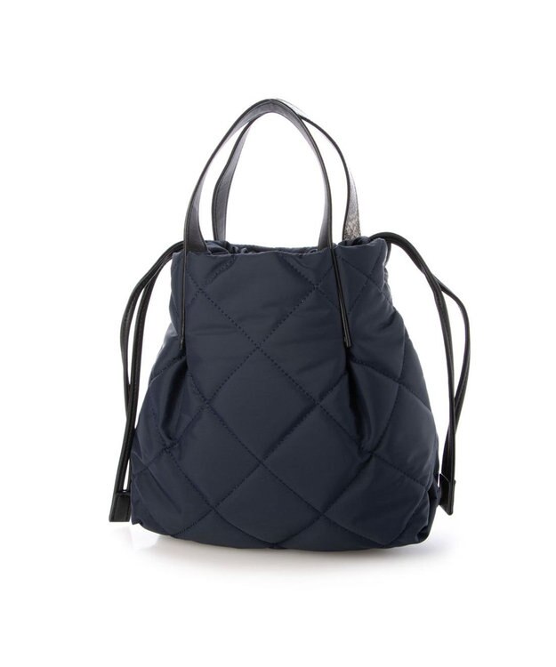 LA BAGAGERIE ドローストリング×キルト2WAYトート SSサイズ ネイビー